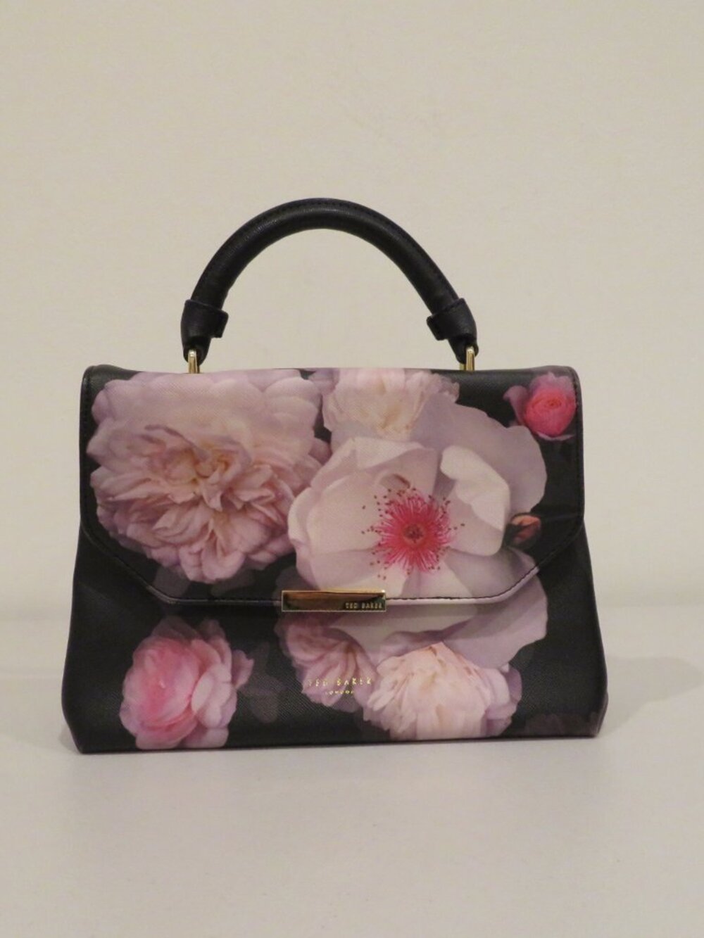 Ted Baker Black Floral Top Handle Crossbody Bag